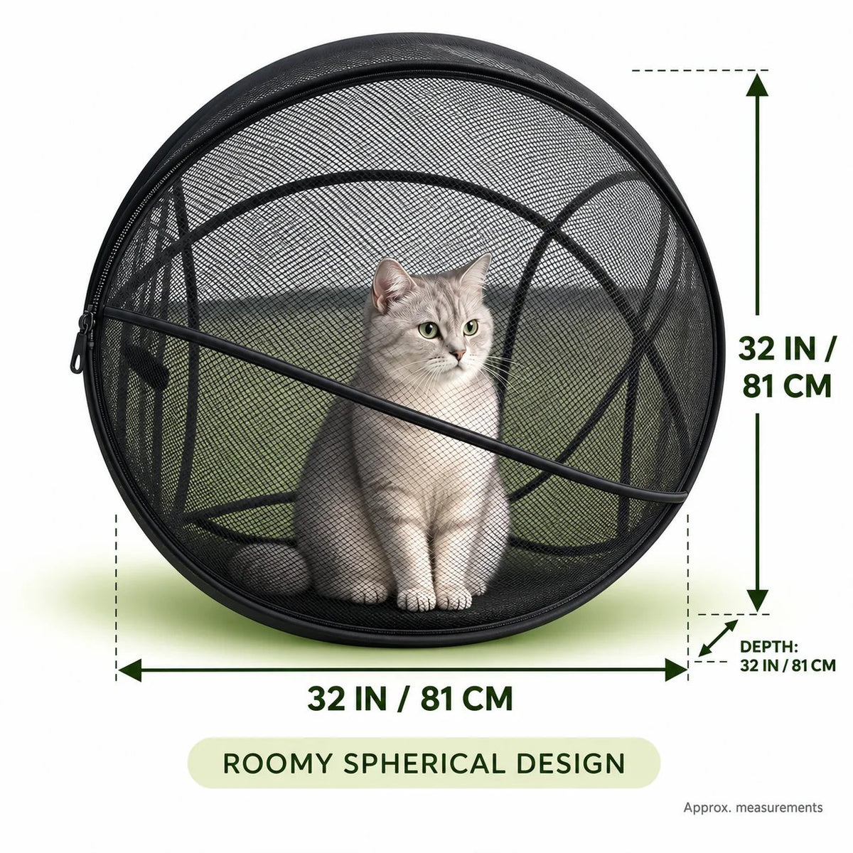 Pop Up Cat Playpen | 32-Inch Breathable Mesh Enclosure for Indoor & Outdoor Use