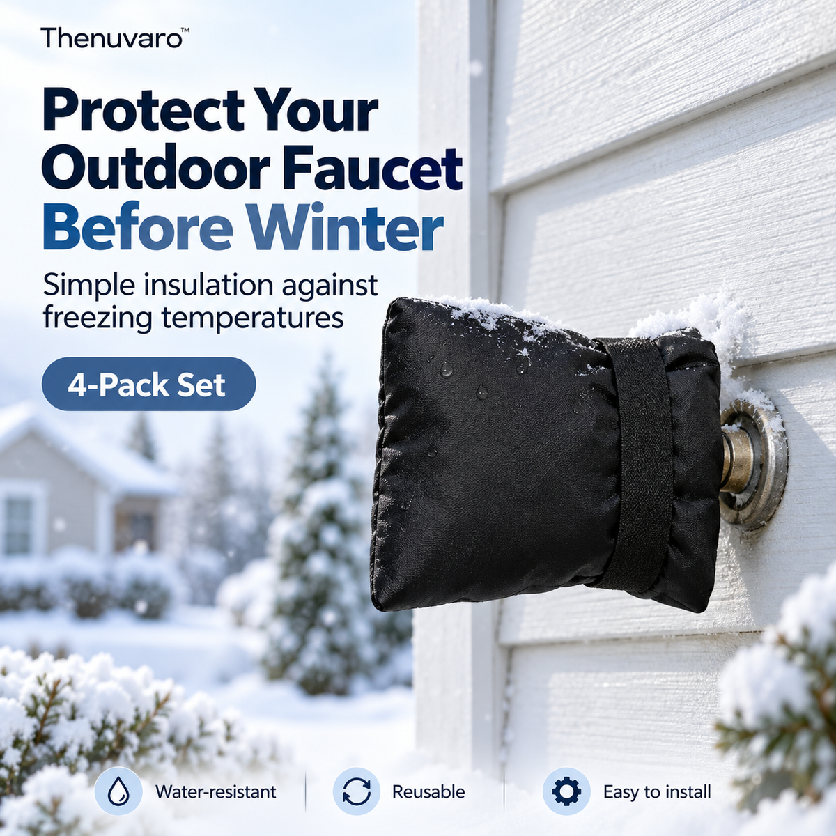 ❄️ Winter Faucet Covers — Protect Outdoor Faucets From Freezing & Costly Repairs
