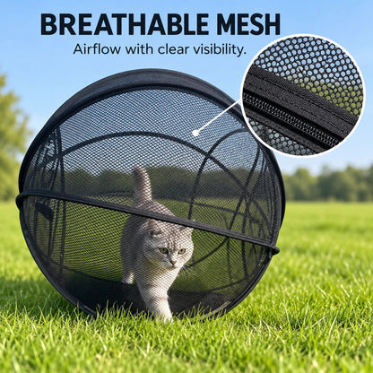 Pop Up Cat Playpen | 32-Inch Breathable Mesh Enclosure for Indoor & Outdoor Use
