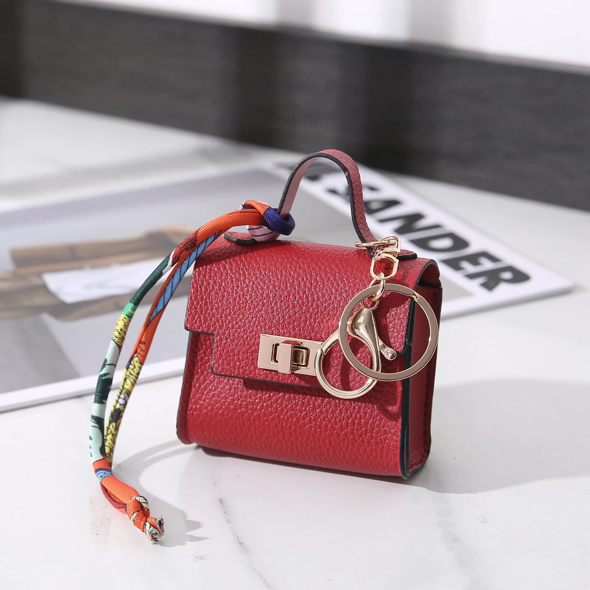 Mini Square Bag Pendant Keychain