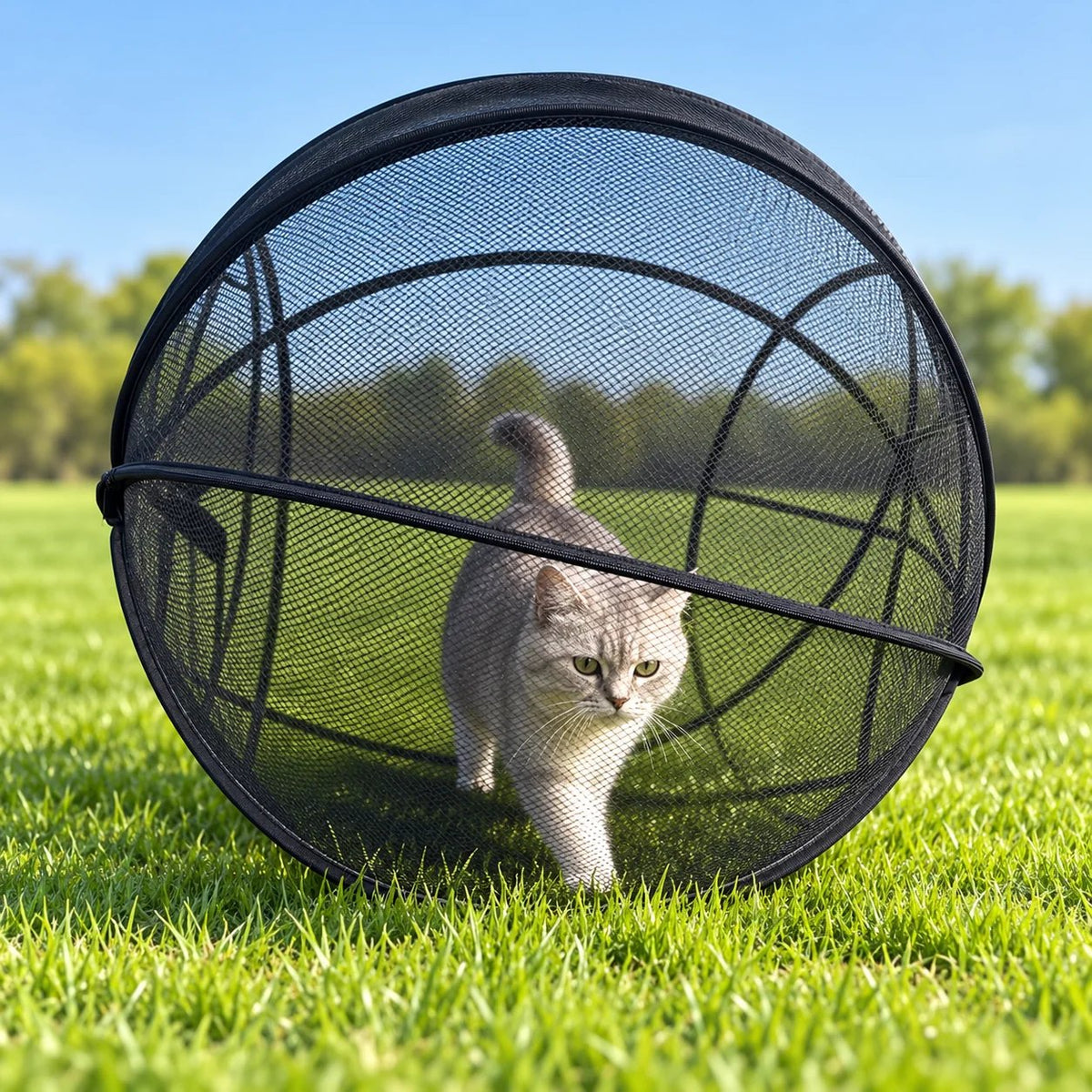 Pop Up Cat Playpen | 32-Inch Breathable Mesh Enclosure for Indoor & Outdoor Use