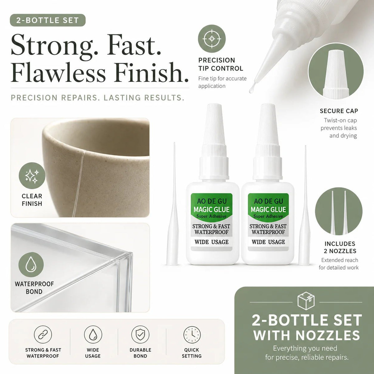 🔥BUY 1 GET 1 FREE(2PCS) -🔥 Fast-Setting CA Glue Kit – Industrial Strength Instant Bond