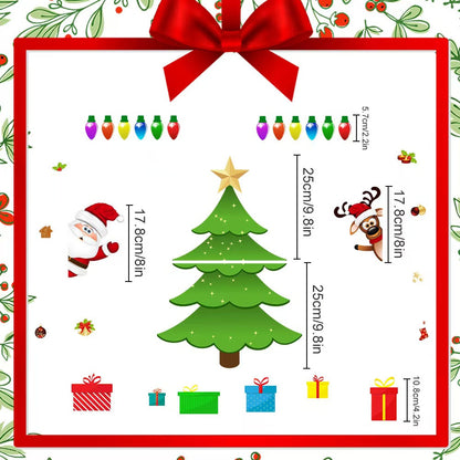 DIY Magnetic Christmas Tree Fridge Magnets Set – Reusable Holiday Refrigerator Decoration Kit with Santa, Reindeer & Gifts